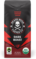 Death Wish Coffee the World'S Strongest Ground Coffee Beans Fair Trade and Organic 16 Ounce Bag