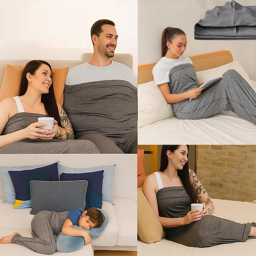 Compression Sleep Sack, Ultra-Light Wearable Blanket for Enhanced Comfort, Stress & Anxiety Relief, Lightweight Gravity Blanket for Adults (Medium)