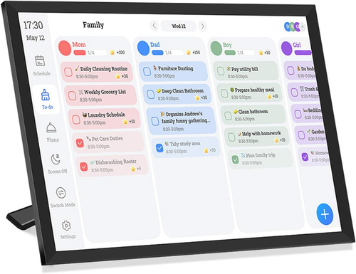 10.1 Inch Desk Planner Digital Calendar, Smart Touchscreen Interactive Display and Chore Chart