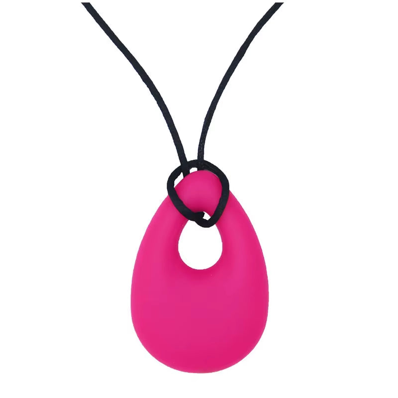 Silicone Chew Pendant Sensory Teether Necklace Kids Silicone Chewy Toys Bite and Chew Baby Care BPA Free Beads