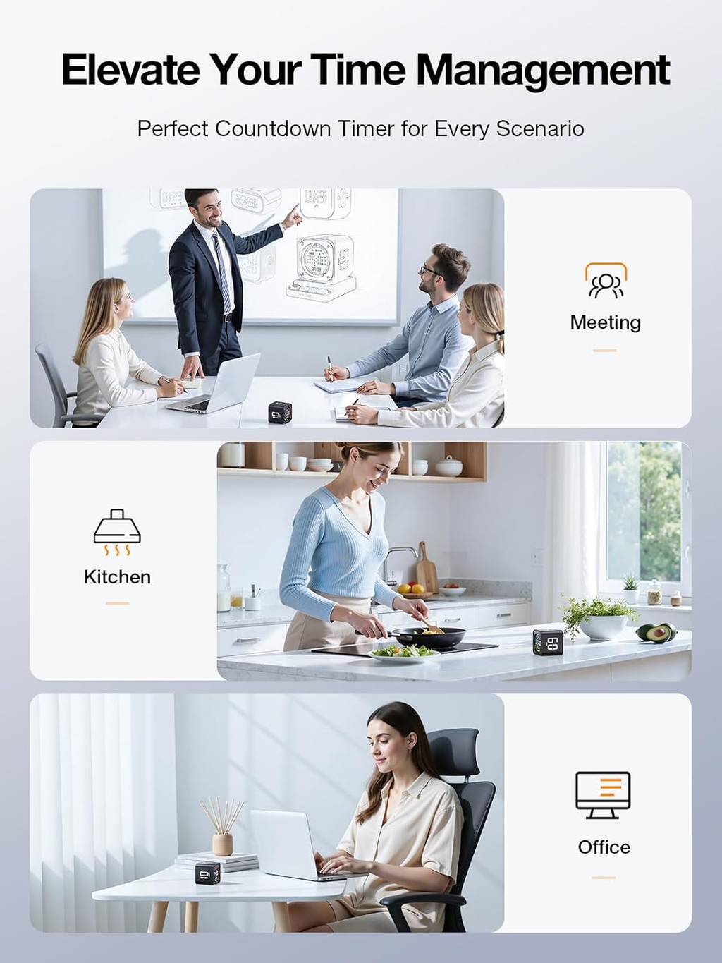 Timer TK3 Series CLOCK, TIMER, Countdown, time blindness eliminator