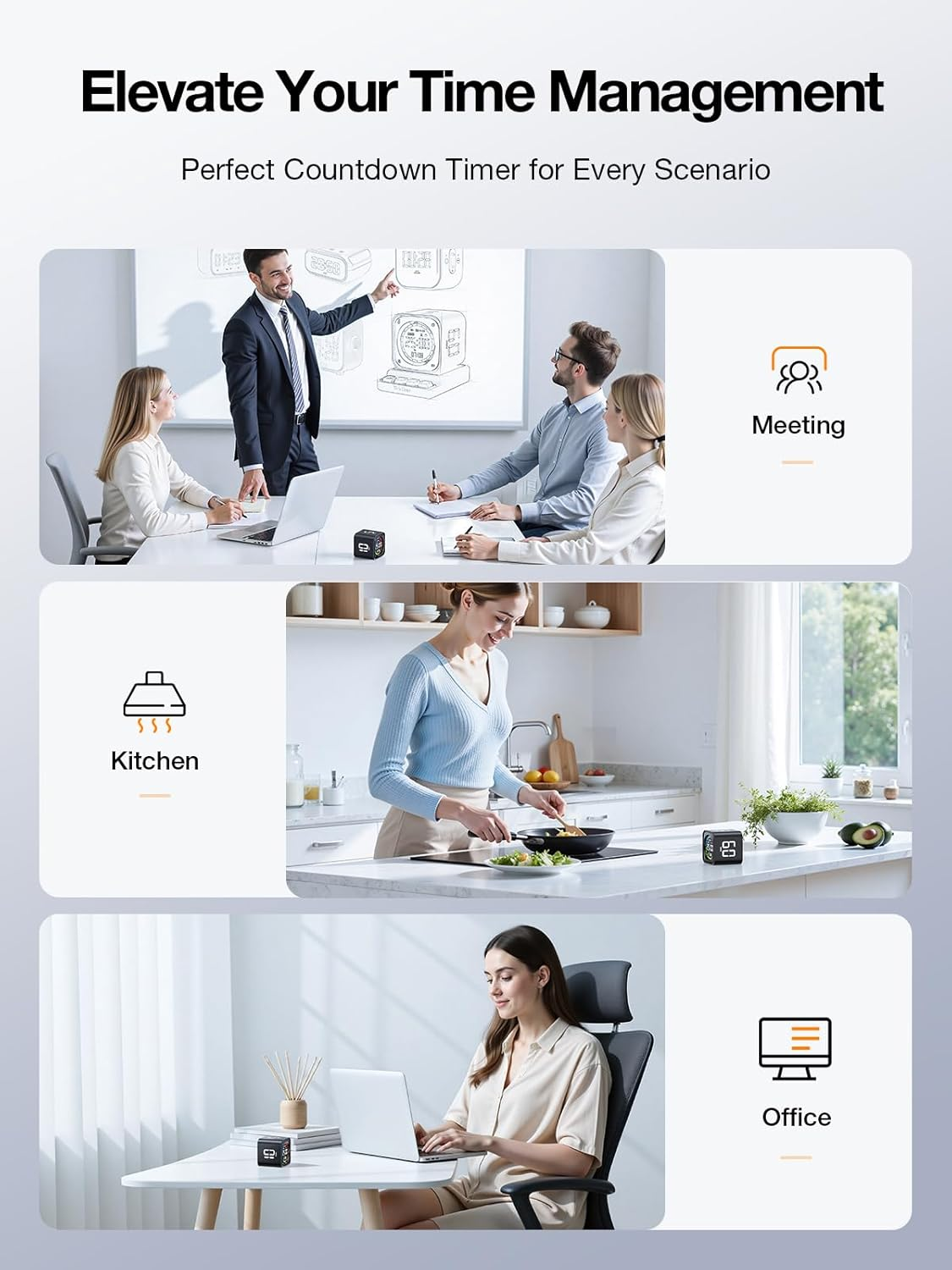 Timer TK3 Series CLOCK, TIMER, Countdown, time blindness eliminator