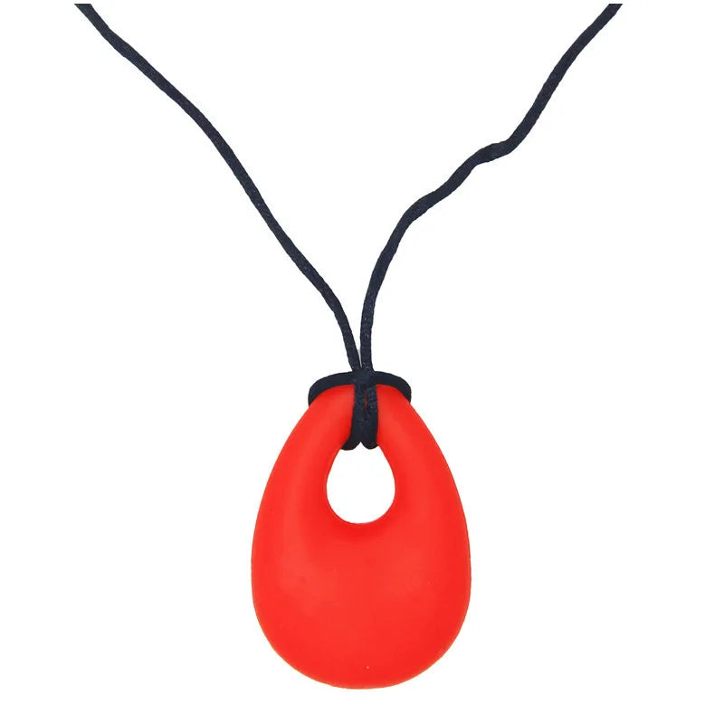 Silicone Chew Pendant Sensory Teether Necklace Kids Silicone Chewy Toys Bite and Chew Baby Care BPA Free Beads