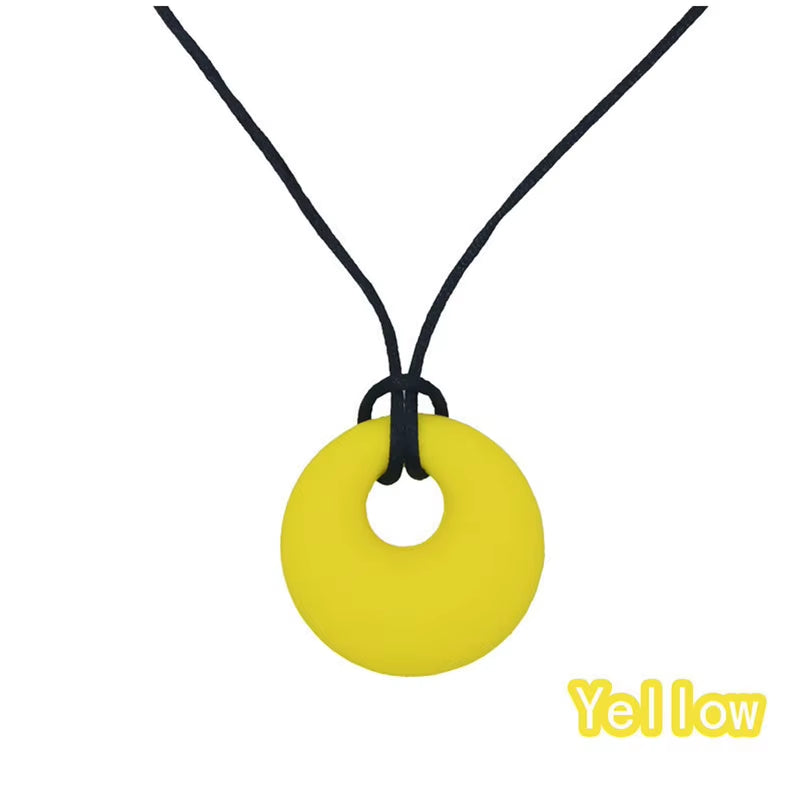 Silicone Chew Pendant Sensory Teether Necklace Kids Silicone Chewy Toys Bite and Chew Baby Care BPA Free Beads
