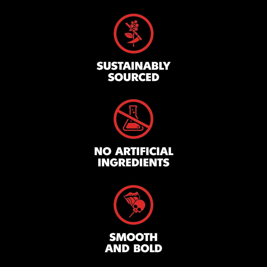 Death Wish Coffee the World'S Strongest Ground Coffee Beans Fair Trade and Organic 16 Ounce Bag