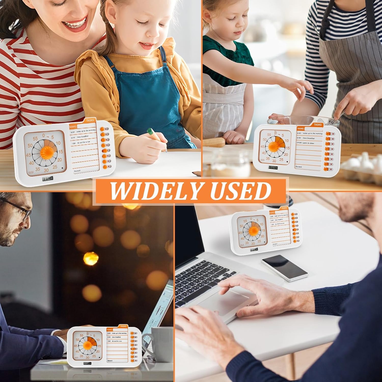 3 in 1 Visual ADHD Timer for Kids & Adults with Planning Board, Task Timer, Chore Chart & Erasable Pen, Visual Schedule Planner for Classroom, Homeschool Supplies, Home, School