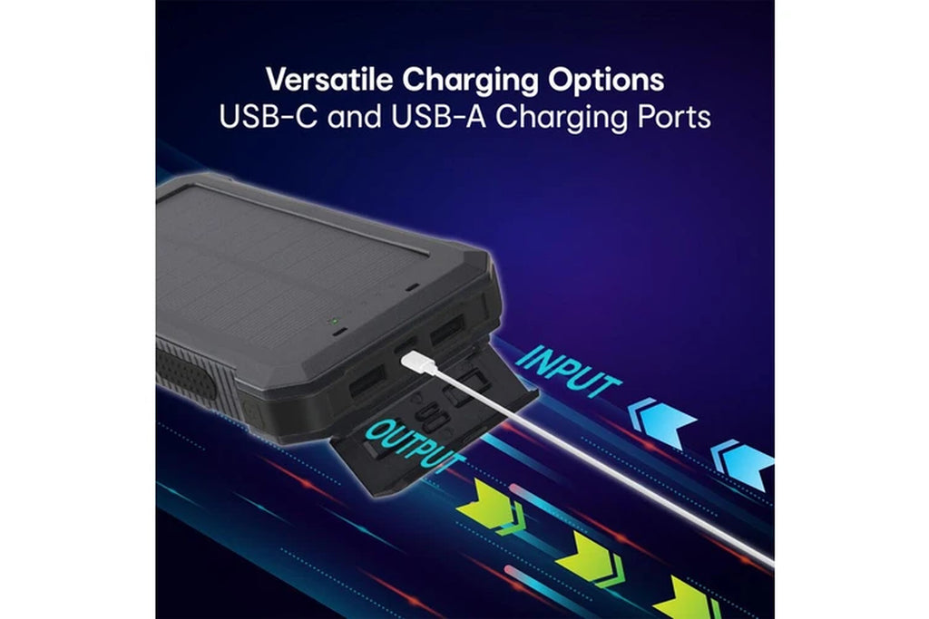 NRG Vault IP54 Solar Powerbank 20000Mah Durable Waterproof Camping/Hiking