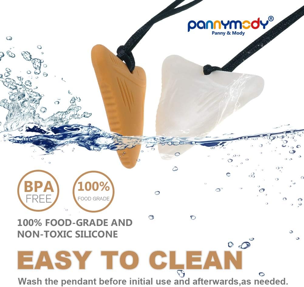 Sensory Chew Necklaces, Silicone Pendant sharks tooth