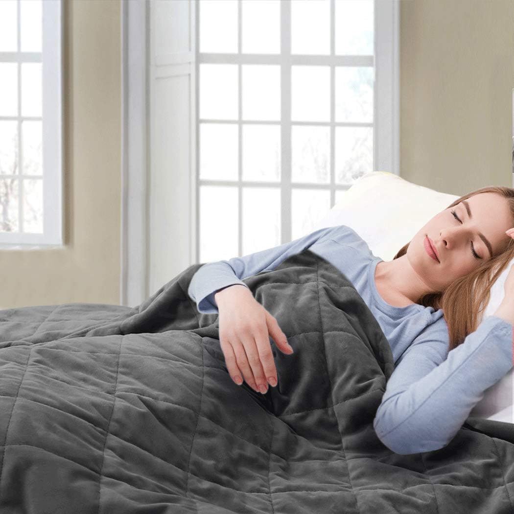 Weighted Blanket  9Kg Anti Anxiety Weighted Gravity Blanket Grey