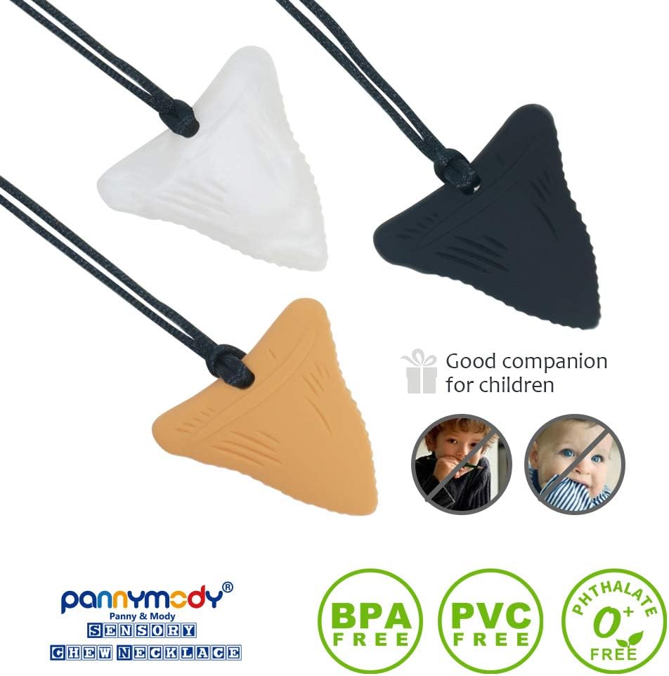 Sensory Chew Necklaces, Silicone Pendant sharks tooth