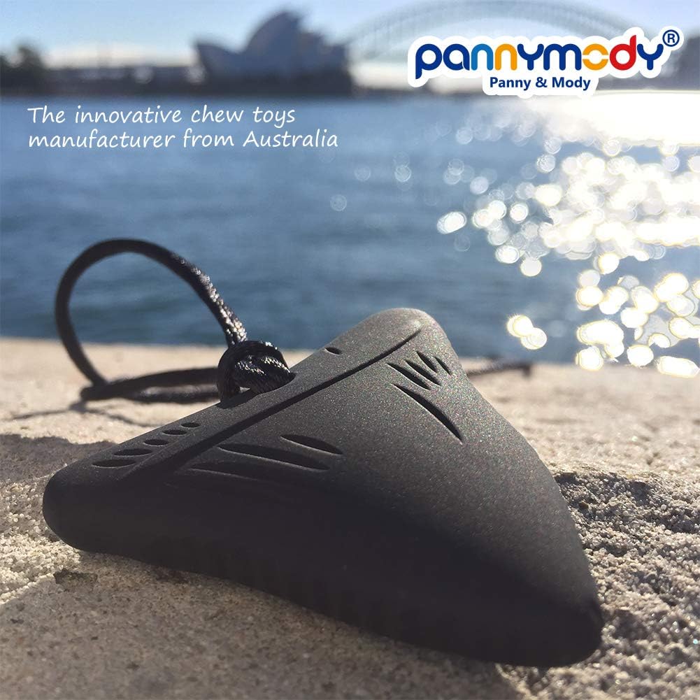 Sensory Chew Necklaces, Silicone Pendant sharks tooth