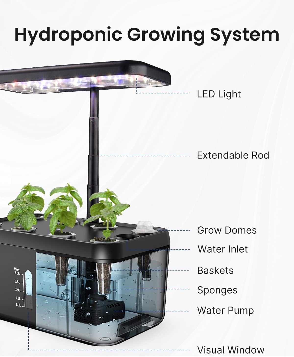 Grow Fresh Herbs at Home with the  Hydroponics System! 🌱✨ 8 Pods, Smart LED Light, and Easy Timer for Your Indoor Garden! #Hydroponics #IndoorGardening