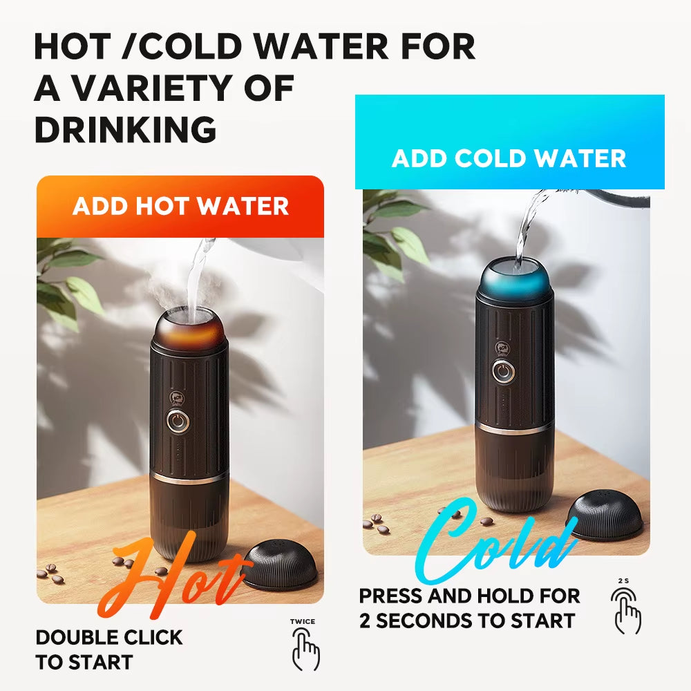 Portable Espresso Machine Coffee Maker Compatible with Nespresso Capsule Ground Coffee for Car Travel Camping 