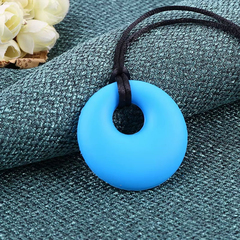 Silicone Chew Pendant Sensory Teether Necklace Kids Silicone Chewy Toys Bite and Chew Baby Care BPA Free Beads