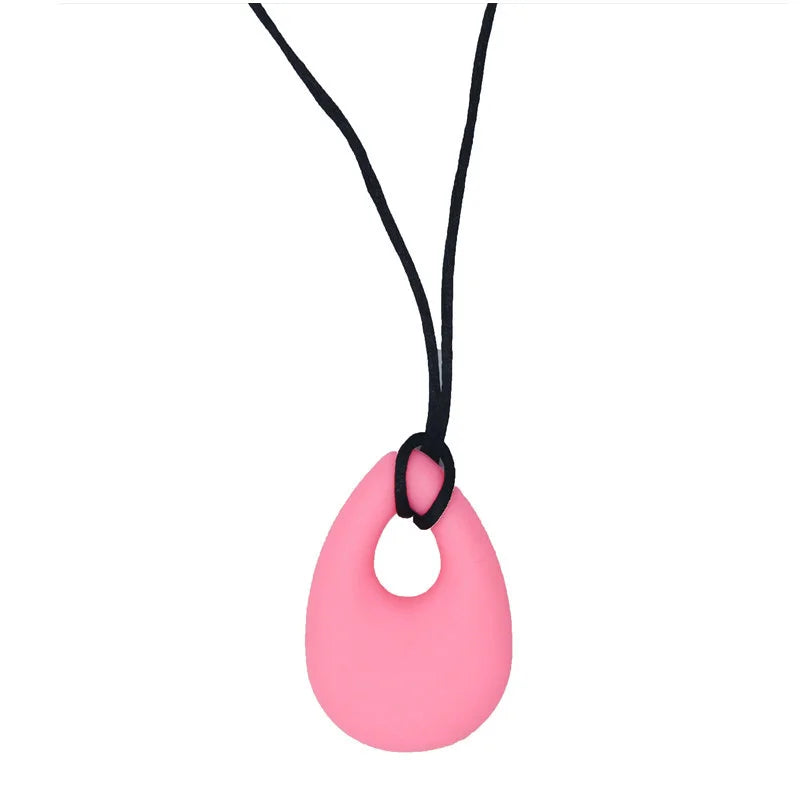 Silicone Chew Pendant Sensory Teether Necklace Kids Silicone Chewy Toys Bite and Chew Baby Care BPA Free Beads