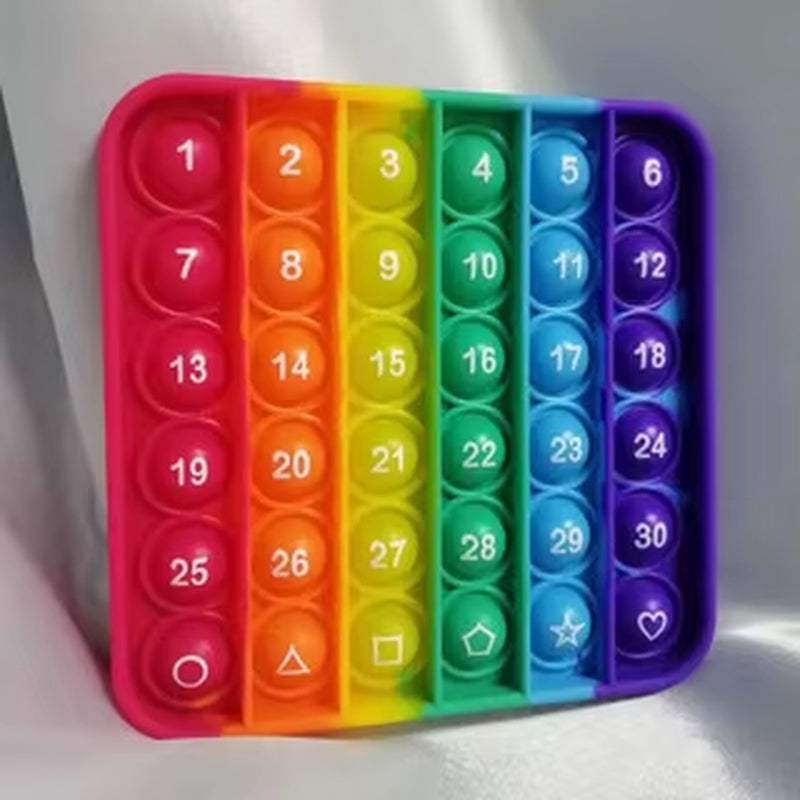 Rainbow Pop Push Bubble Fidget Toys anti Stress Relief Special Needs Squeeze Toys Decompression Sensory Toy for Kids Adults