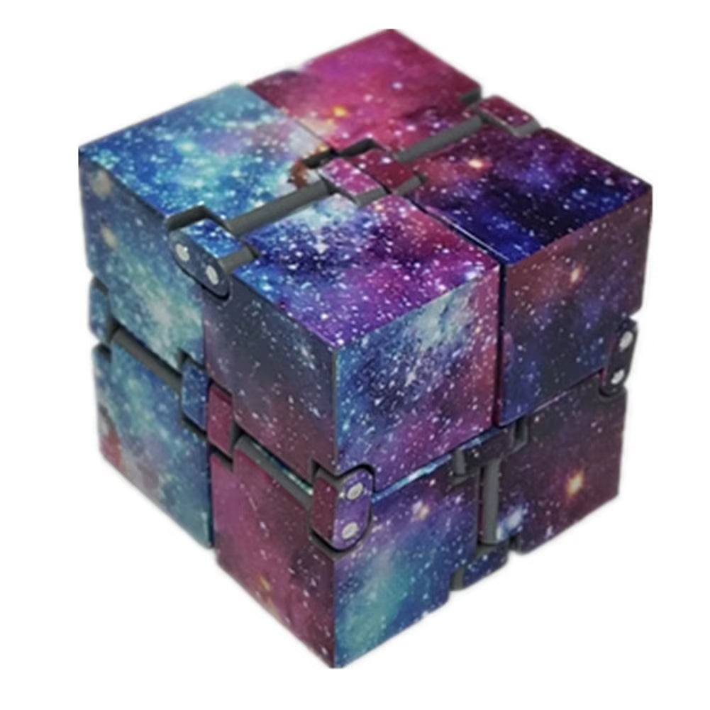 Galaxy Space Infinity Cube Fidget Cube Toy Magic Puzzle Flip Cube Fidget Finger Toys Anxiety Relief for Adults Kids ADHD Stress