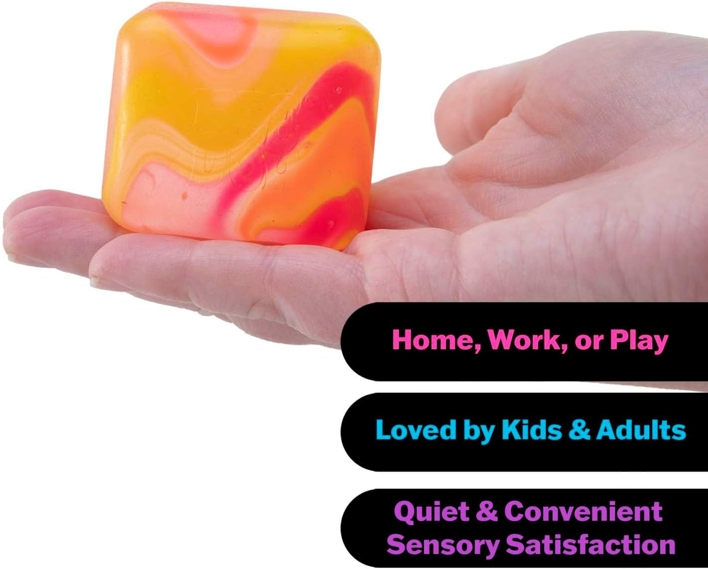 Nice Cube Swirl- Squishy Colourful Stress Toy, Soft & Stretchy Fidget for Sensory Play, Swirled Ice Cube-Inspired Design, Stress Relief for Kids & Adults, Fun Collectible, Assorted Colours