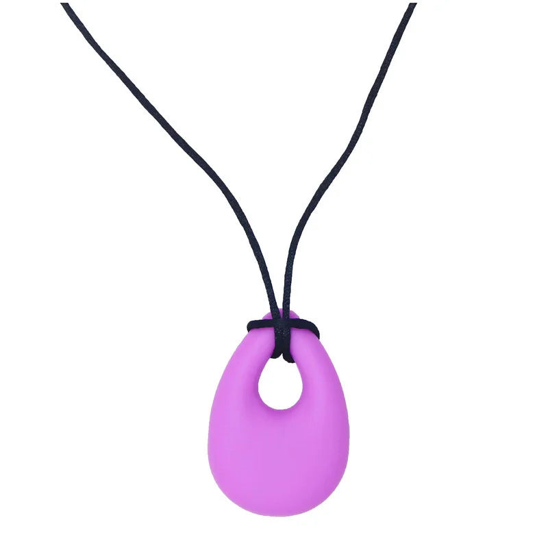 Silicone Chew Pendant Sensory Teether Necklace Kids Silicone Chewy Toys Bite and Chew Baby Care BPA Free Beads