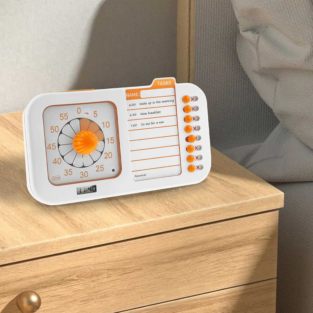 3 in 1 Visual ADHD Timer for Kids & Adults with Planning Board, Task Timer, Chore Chart & Erasable Pen, Visual Schedule Planner for Classroom, Homeschool Supplies, Home, School