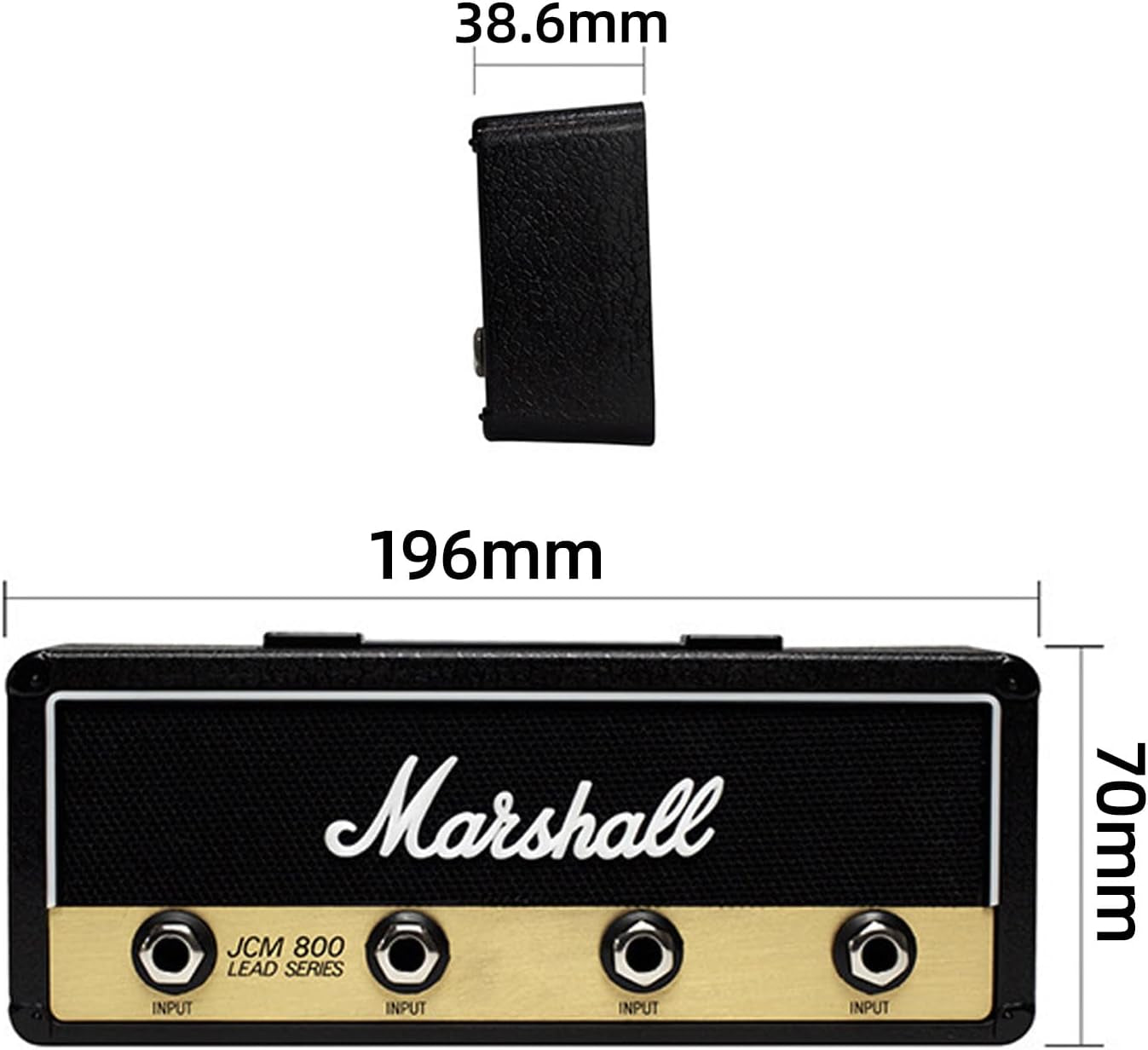 Marshall Style Key Holder Wall Mount - Guitar Amplifier Shaped Key Rack with 4 Keychains, Heavy Duty Key Hanger for Rock Enthusiasts, Simple Installation Hardware Included
