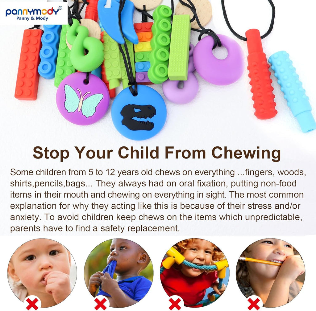 Sensory Chew Necklaces, Chewable Jewellery for Boys and Girls, Silicone Cross Teether Chewy Sticks ADHD Autism Chewing Toys Set for Kids Oral Sensory Motor Aids(Purple)