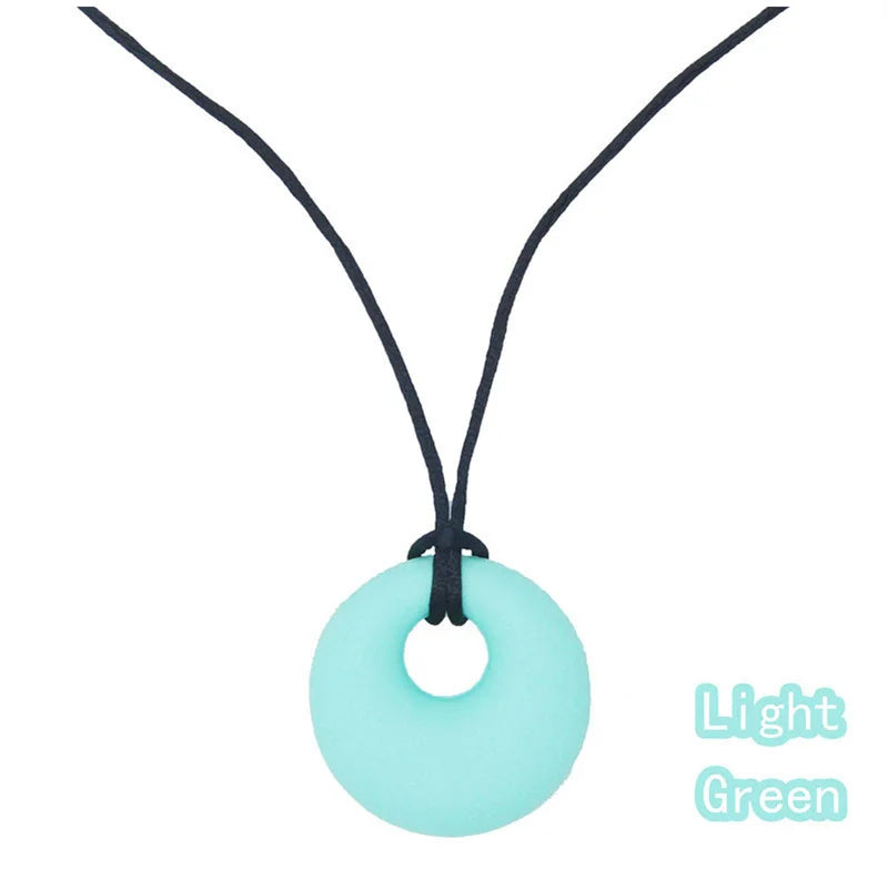 Silicone Chew Pendant Sensory Teether Necklace Kids Silicone Chewy Toys Bite and Chew Baby Care BPA Free Beads