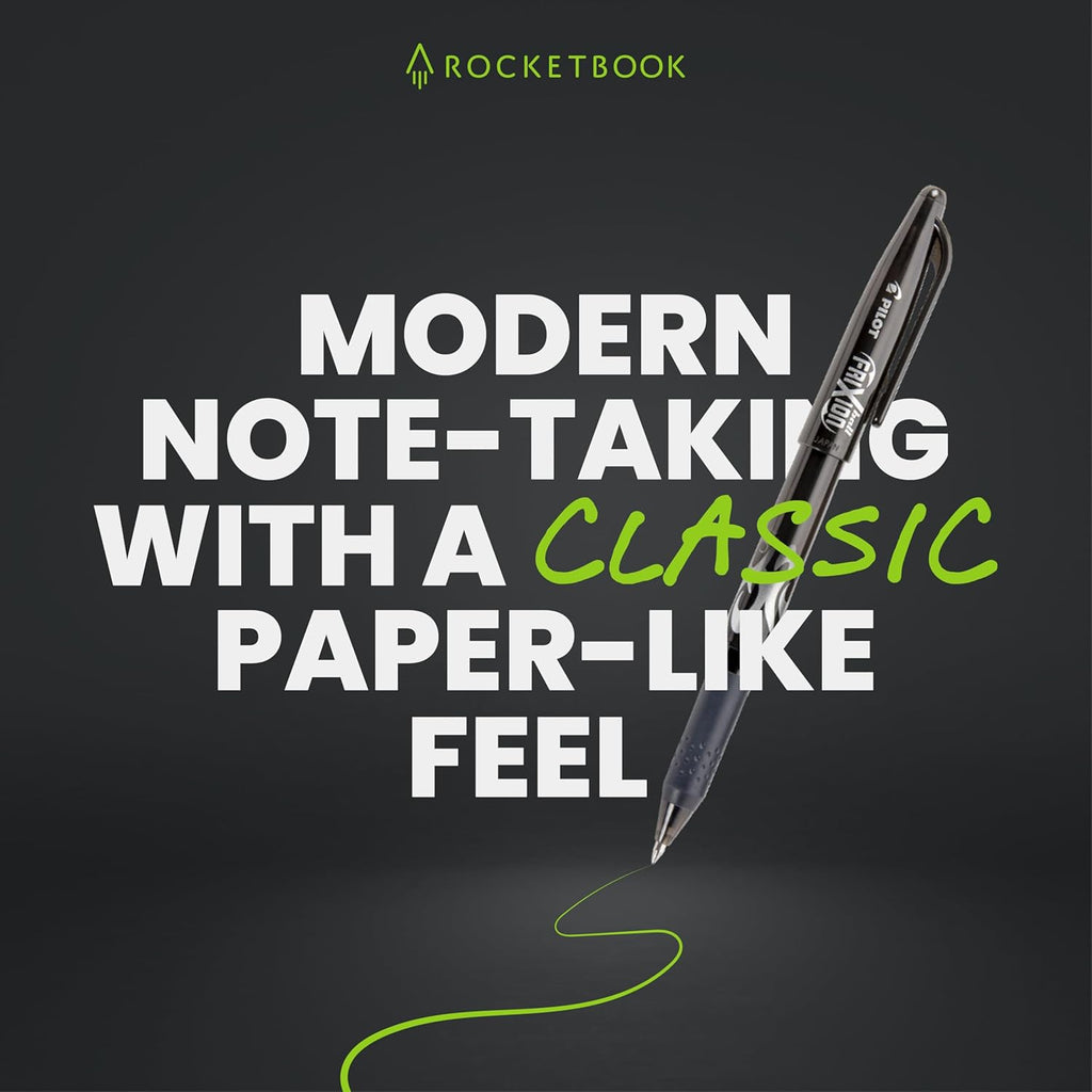 Fusion Smart Reusable Notebook - Calendar, To-Do Lists, and Note Template Pages with 1 Pilot Frixion Pen and 1 Microfiber Cloth Included - Deep Space Gray Cover, Executive Size (6" X 8.8")