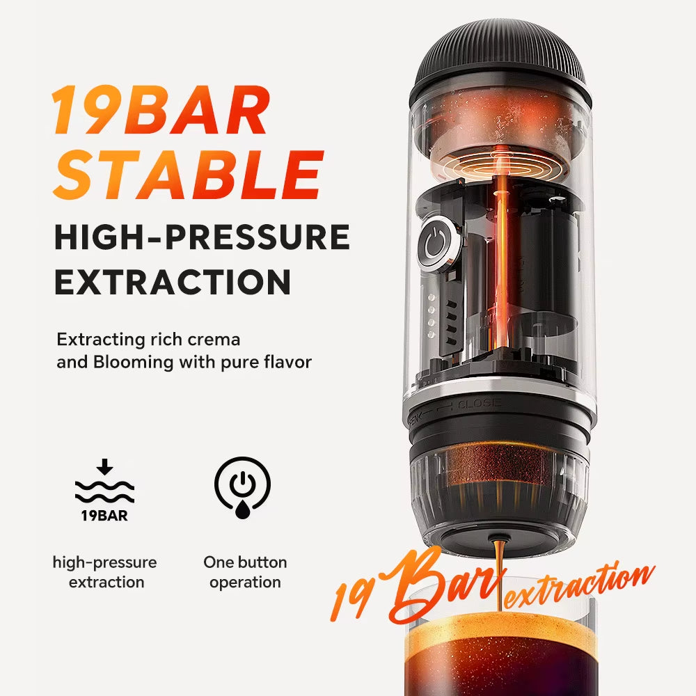 Portable Espresso Machine Coffee Maker Compatible with Nespresso Capsule Ground Coffee for Car Travel Camping 