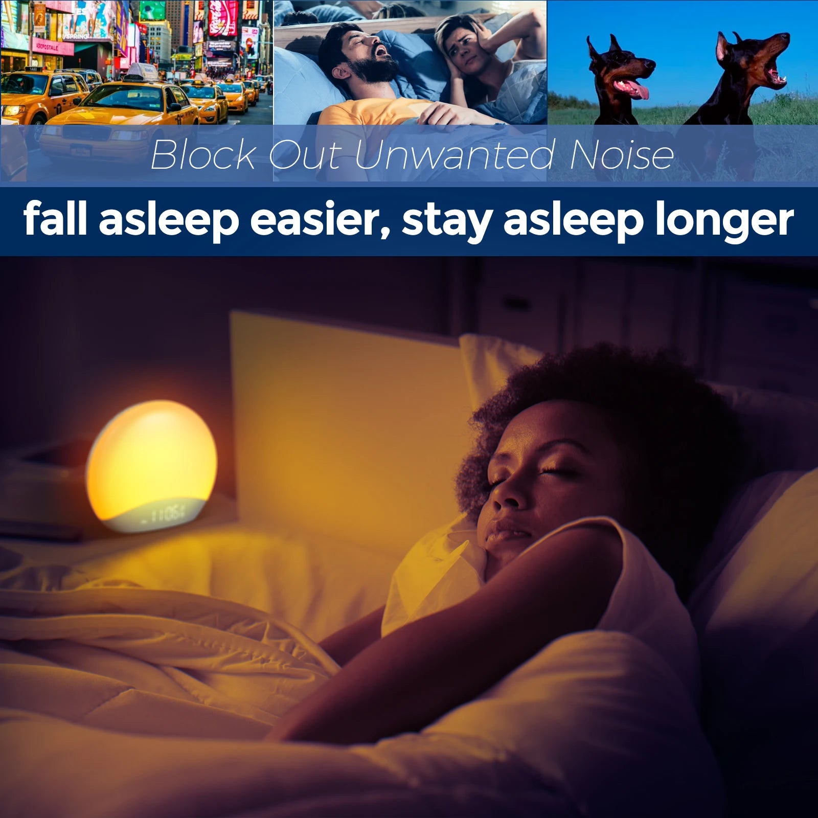 Sunrise Alarm Clock, Dimmable with variable tones, light settings and sleep sounds